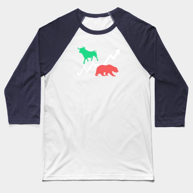 Bears vs Bulls Stock Market Day Trader Baseball T-Shirt by Tesla